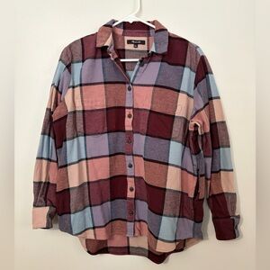 100% Cotton Madewell Flannel Sunday Shirt in "Canosa Plaid" with Pockets